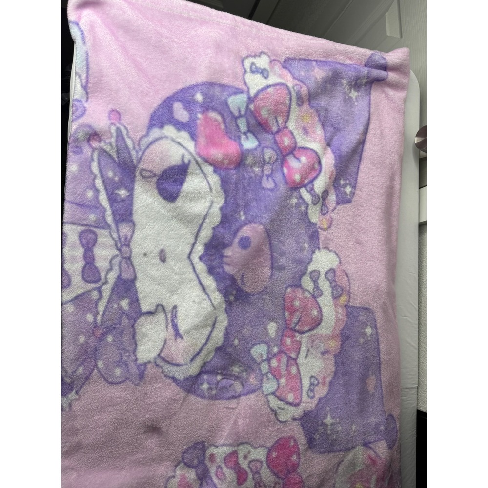 Sanrio My Melody Kuromi Pink Purple Fleece Throw Blanket 48x60 Kawaii Plush